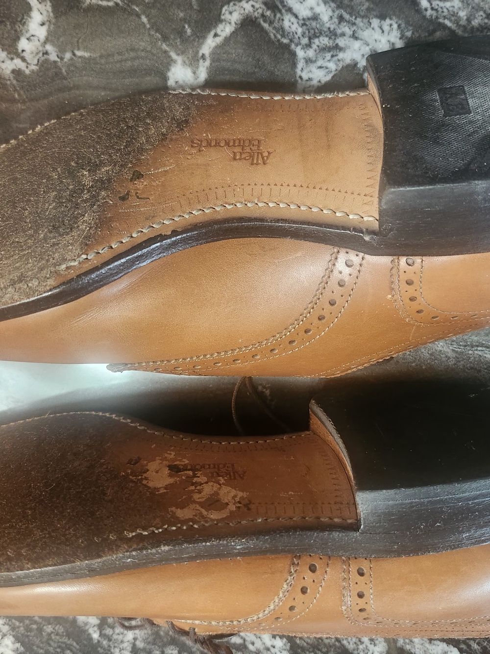 Allen Edmonds Tan Brogue Cap-Toe Oxfords - Picture 4 of 5